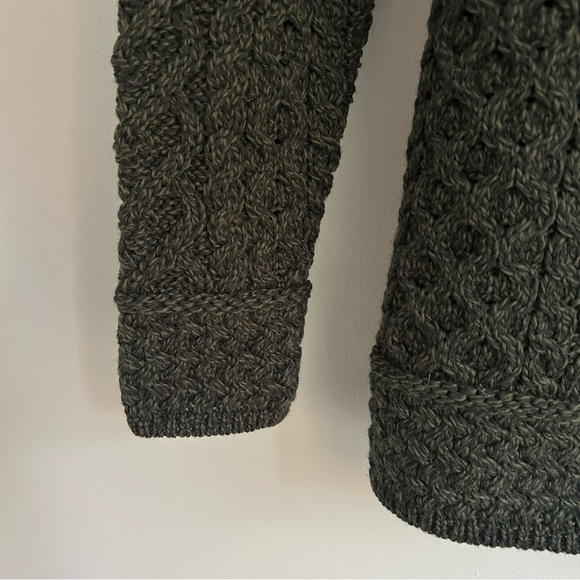 NEW! Aran Mor Soft Wool Chunky Cable Knit Funnel Neck Sweater Size Medium - Picture 3 of 14